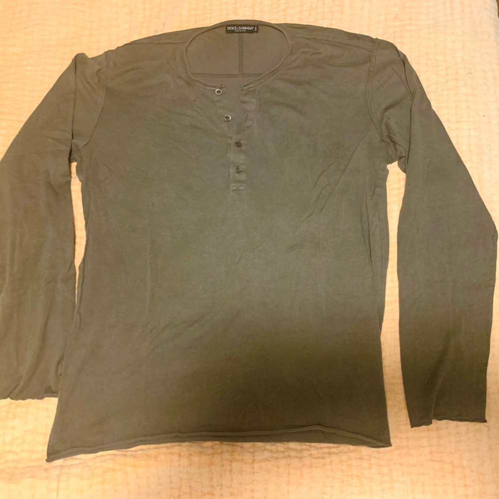 Dolce & Gabbana Khaki Long Sleeve Shirt